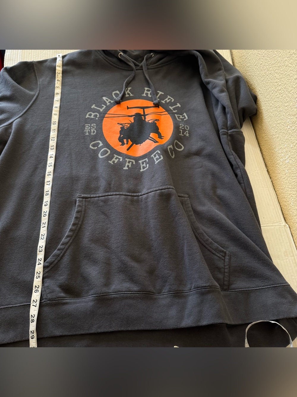 Black Rifle Coffee Gunship Pullover Hoodie Size XXL Charcoal Gray Midweight - Picture 8 of 12